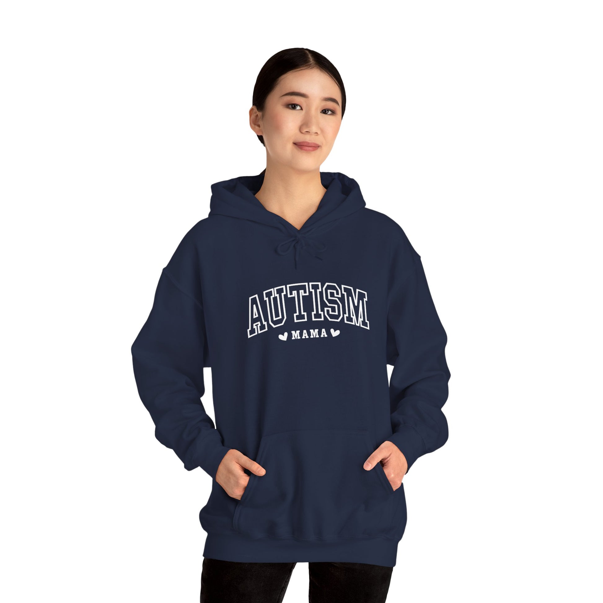 Hoodie AUTISM MAMA Hoodie – Collegiate-Inspired Supportive Mom Design