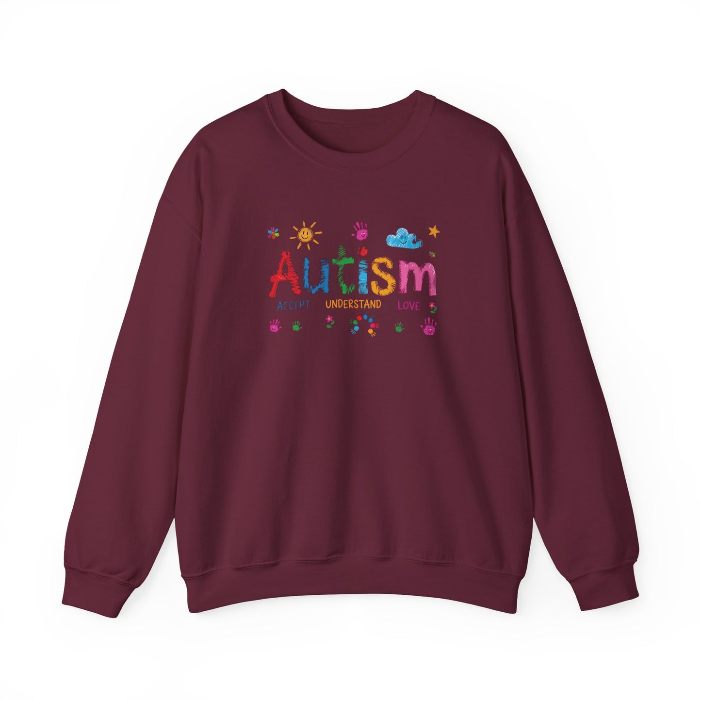 Sweatshirt Accept Understand Love Autism Sweatshirt with Playful Design