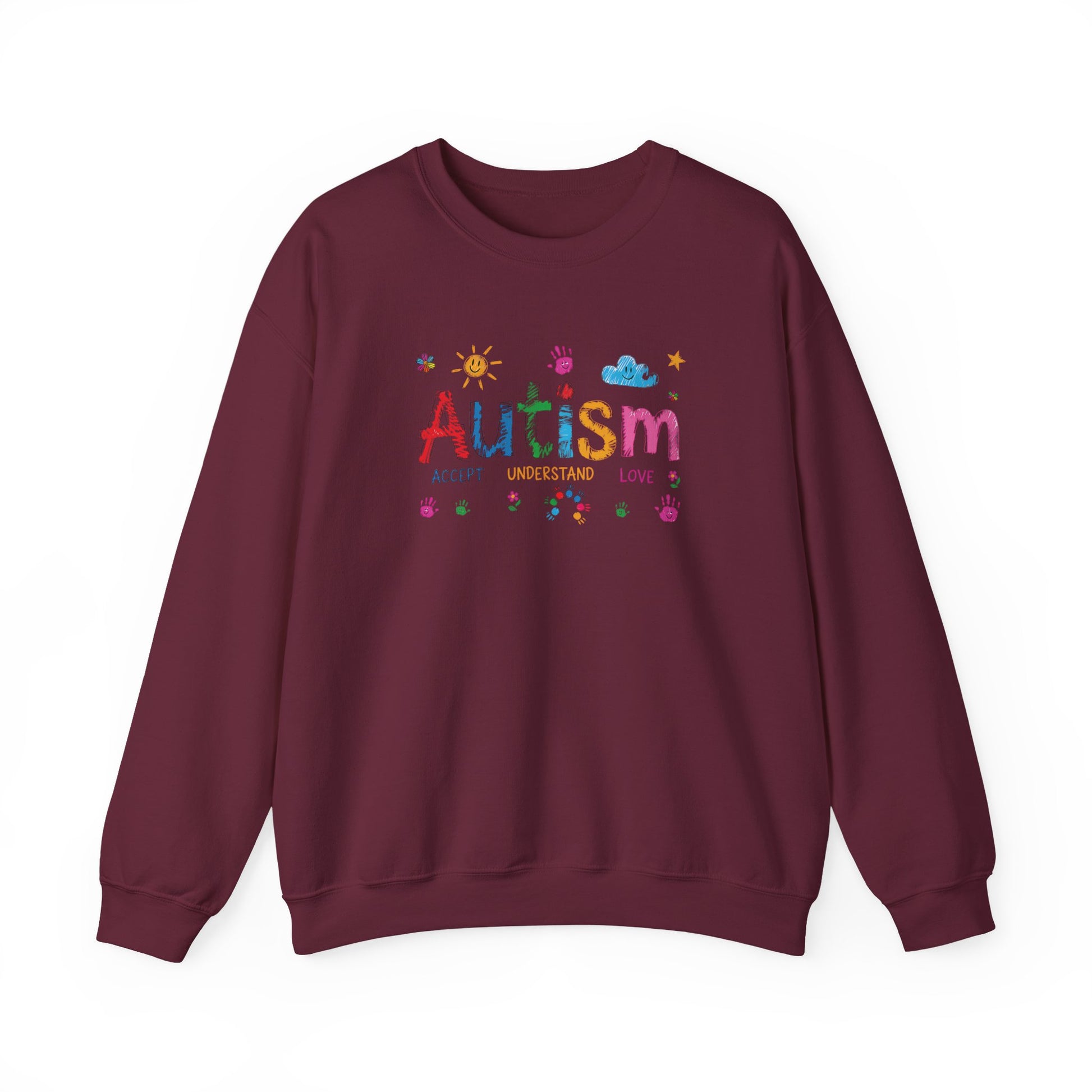 Sweatshirt Accept Understand Love Autism Sweatshirt with Playful Design