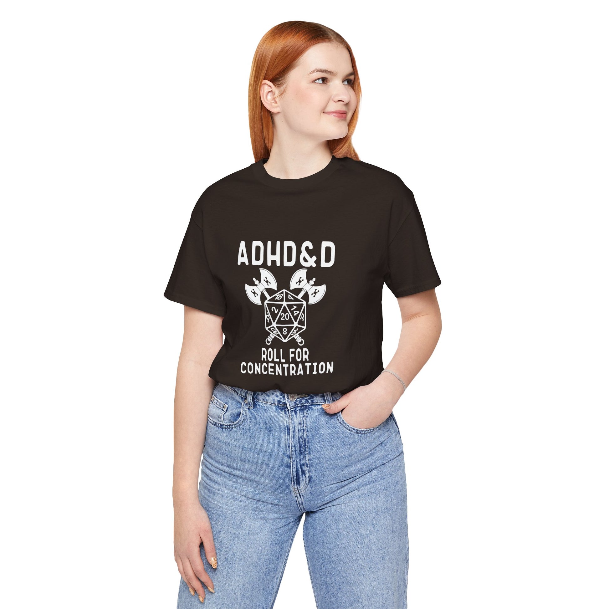 T-Shirt ADHD&D T-Shirt – Funny ADHD Gaming Shirt with Dice and Axes