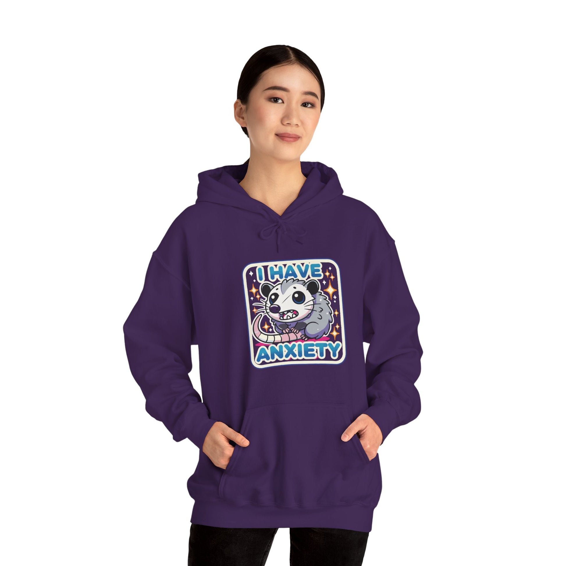 Hoodie I Have Anxiety Hoodie – Funny Opossum Hoodie for Women