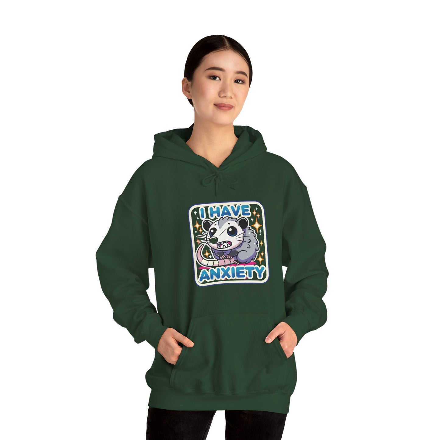 Hoodie I Have Anxiety Hoodie – Funny Opossum Hoodie for Women