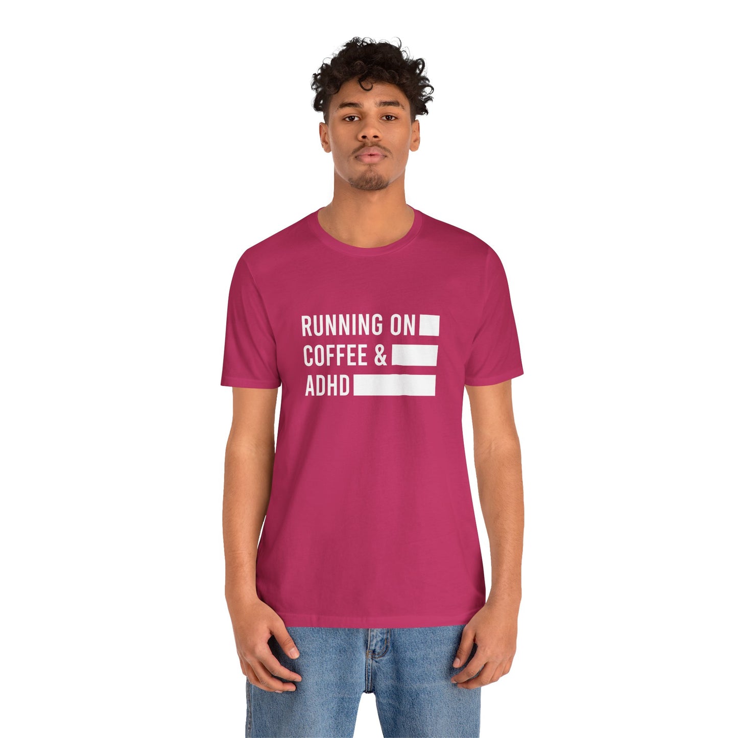 T-Shirt RUNNING ON COFFEE & ADHD – Funny ADHD T-Shirt for Adults