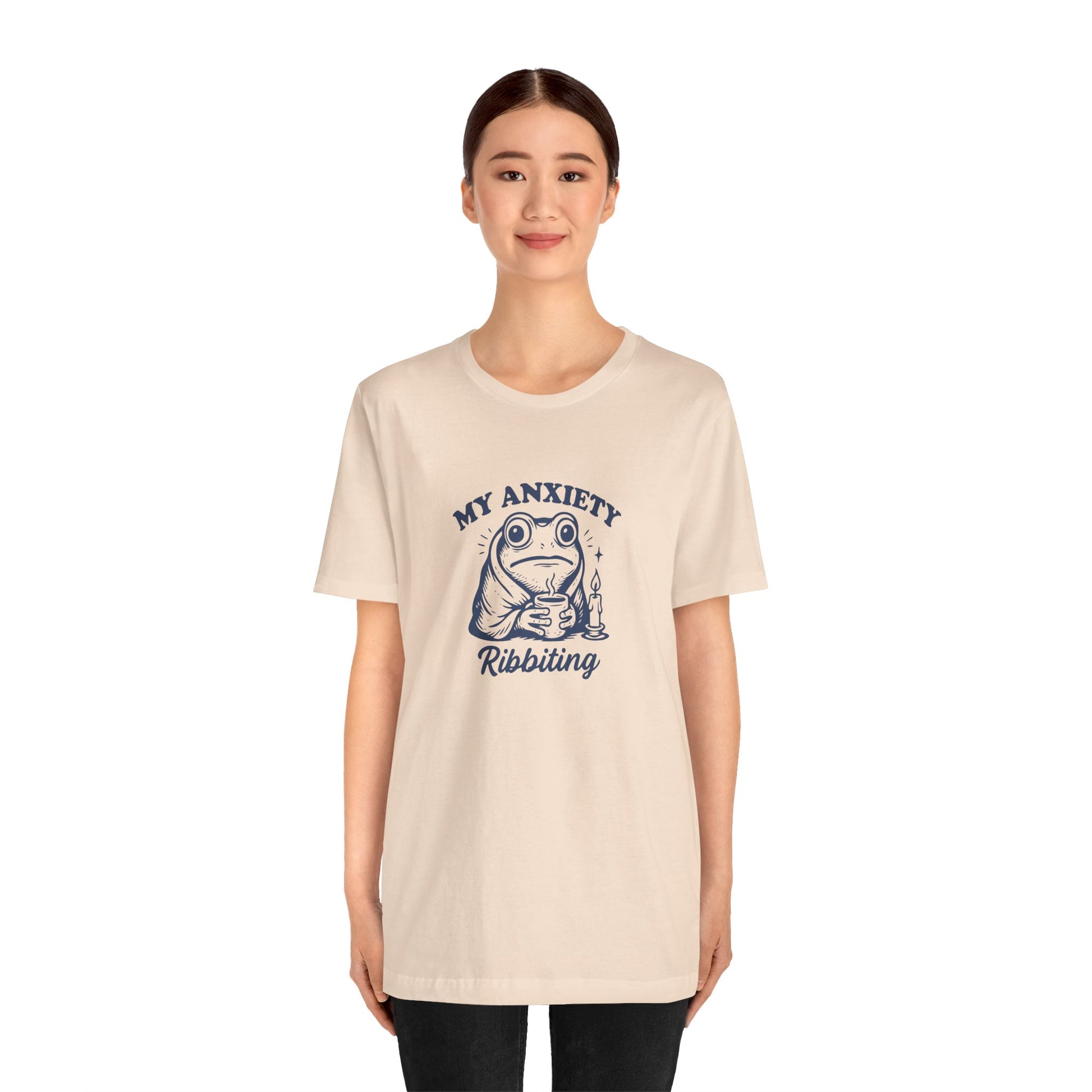 T-Shirt MY ANXIETY Ribbiting Shirt – Funny Anxiety Shirt with Frog Graphic