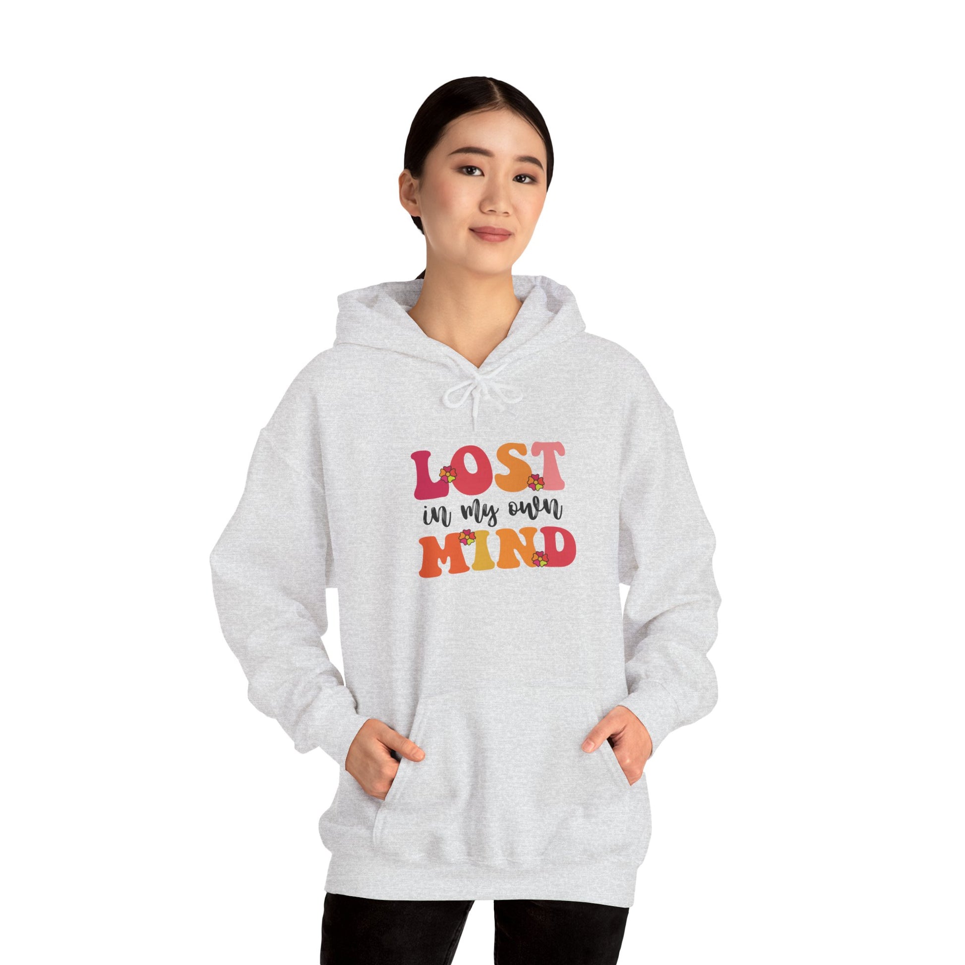 Hoodie LOST in my own MIND Hoodie – Retro ADHD Graphic Hoodie