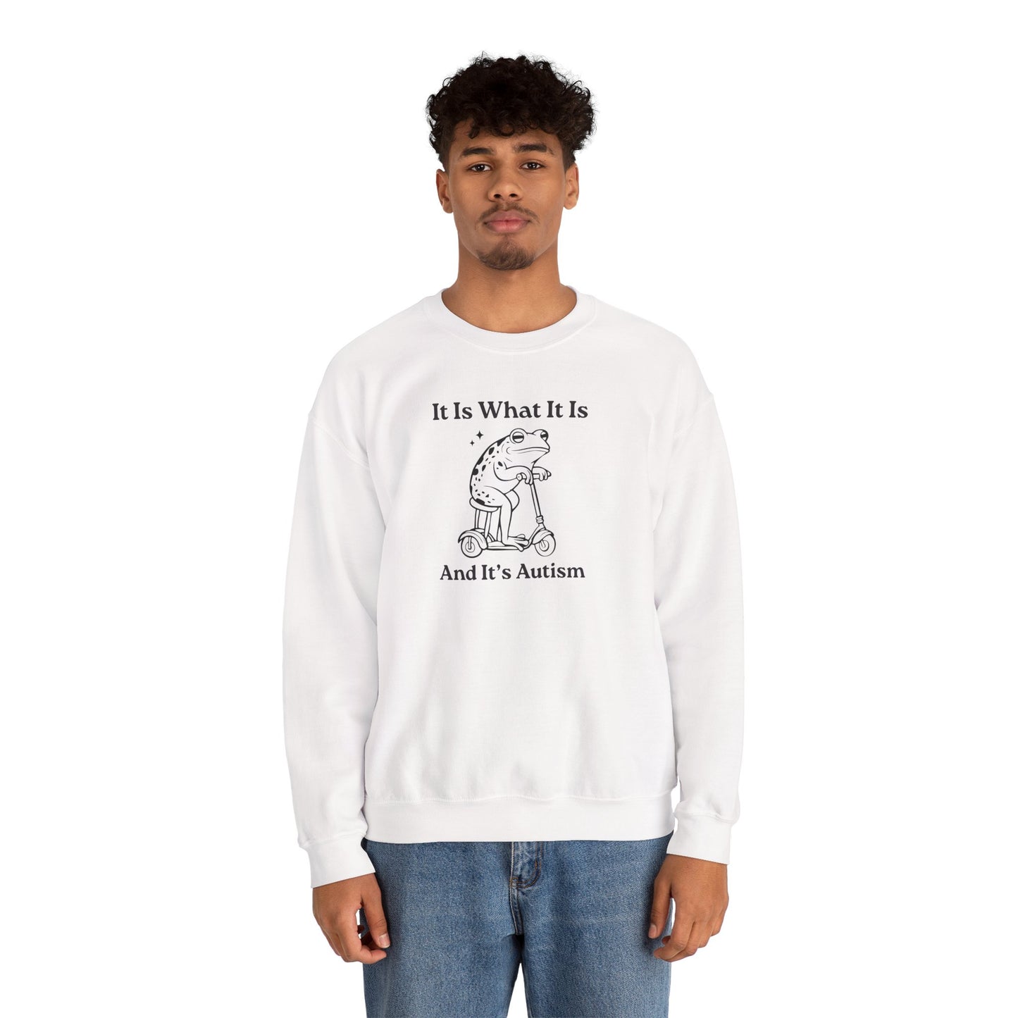 Sweatshirt It Is What It Is And It’s Autism Funny Sweatshirt for Adults & Teens
