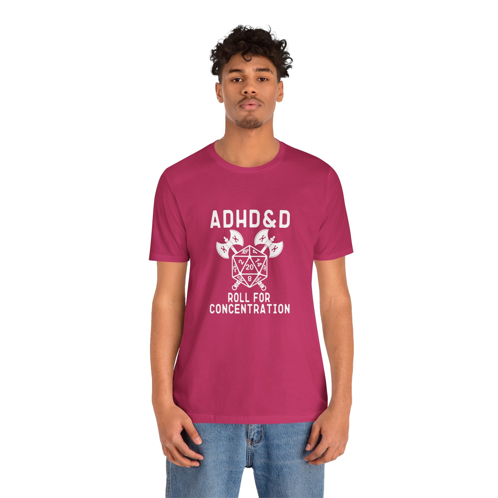 T-Shirt ADHD&D T-Shirt – Funny ADHD Gaming Shirt with Dice and Axes