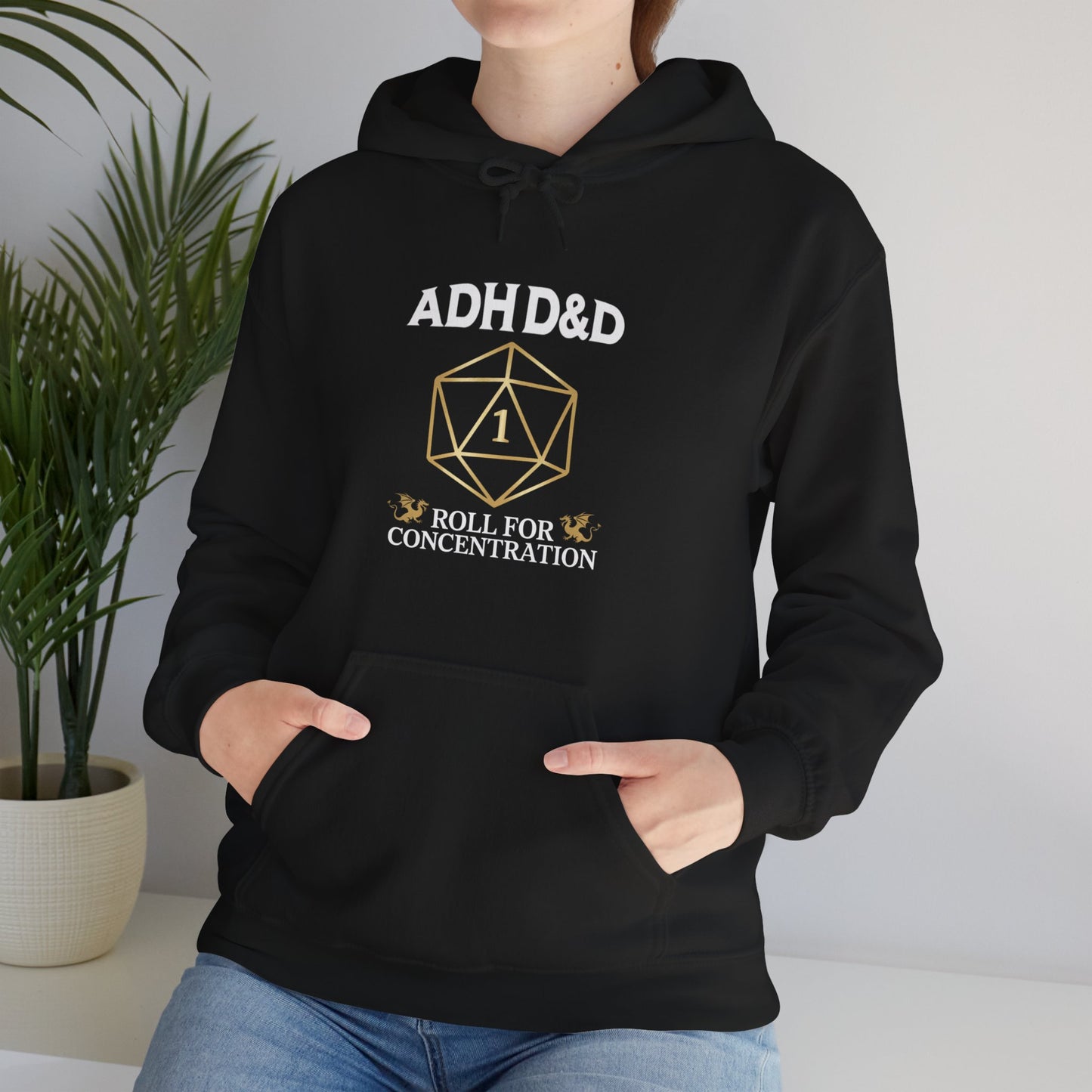 Hoodie ADHD&D Roll for Concentration Hoodie – Funny ADHD Graphic Hoodie
