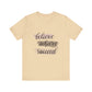 Soft Cream Inspirational T Shirts – Believe Achieve Succeed Tee for Women