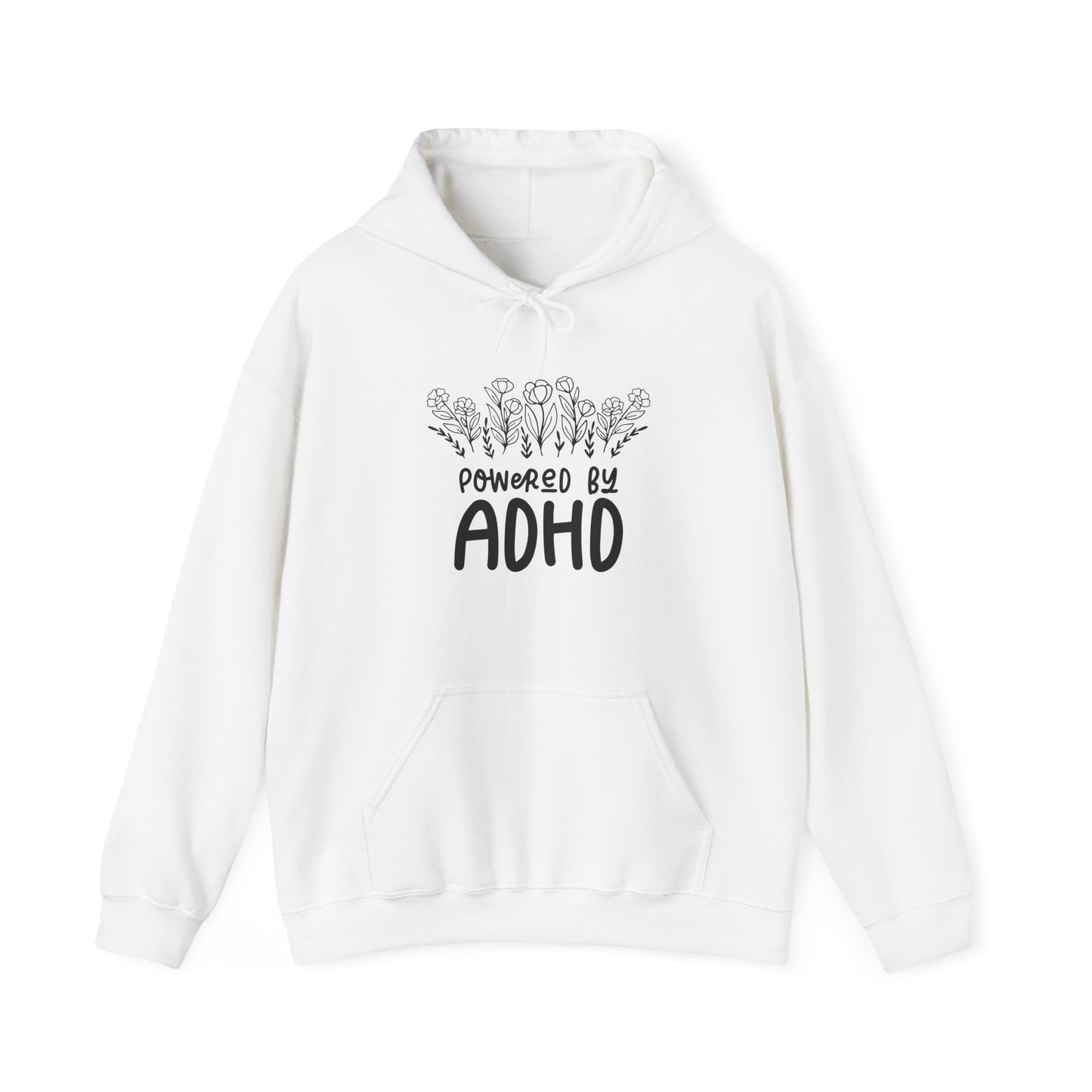 POWERED BY ADHD – Floral Minimalist ADHD Hoodie for Awareness