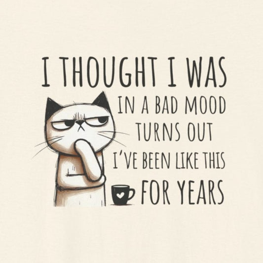 T-Shirt I Thought I Was In a Bad Mood T-Shirt – Grumpy Cat Humor Tee