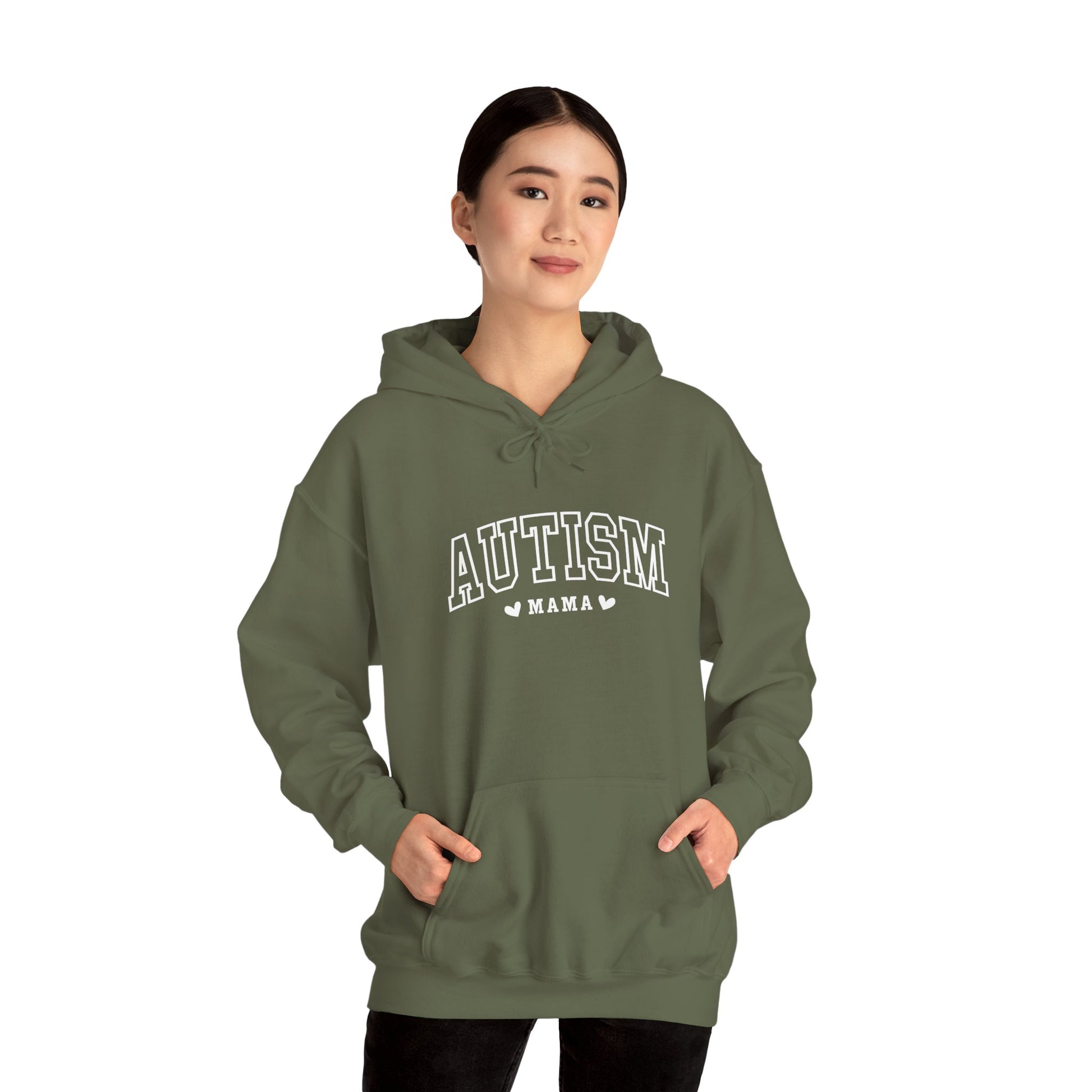 Hoodie AUTISM MAMA Hoodie – Collegiate-Inspired Supportive Mom Design