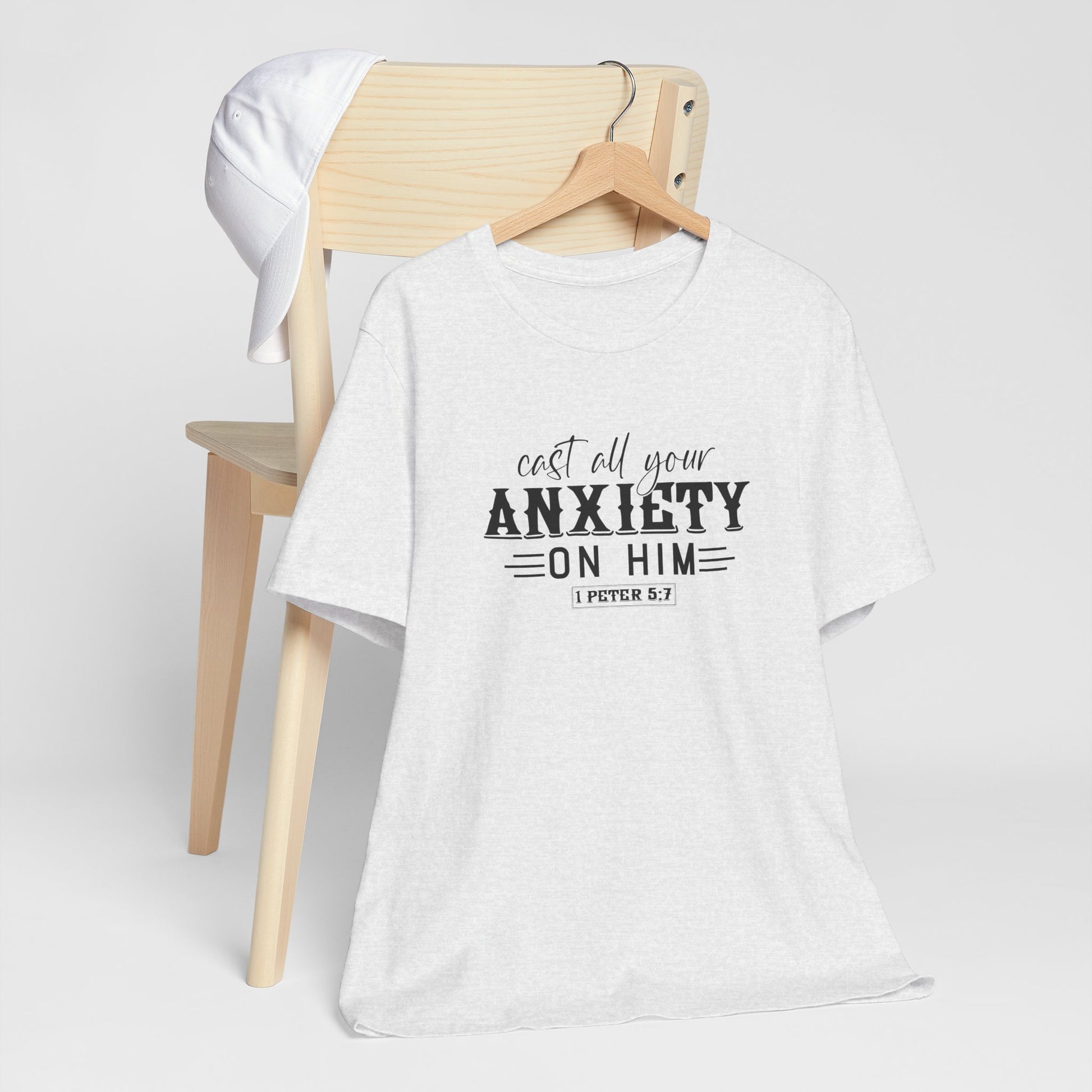 T-Shirt Cast All Your Anxiety on Him Anxiety Shirt – Christian Bible Verse Tee