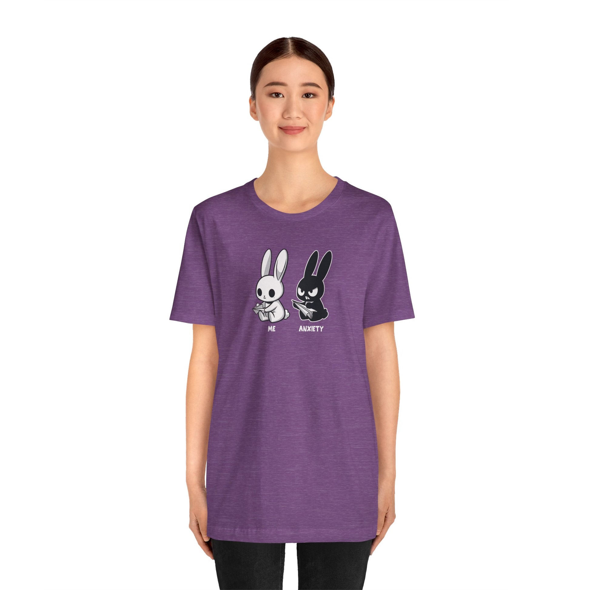 T-Shirt ME vs ANXIETY Rabbit Shirt – Funny Anxiety Shirt for Animal Lovers