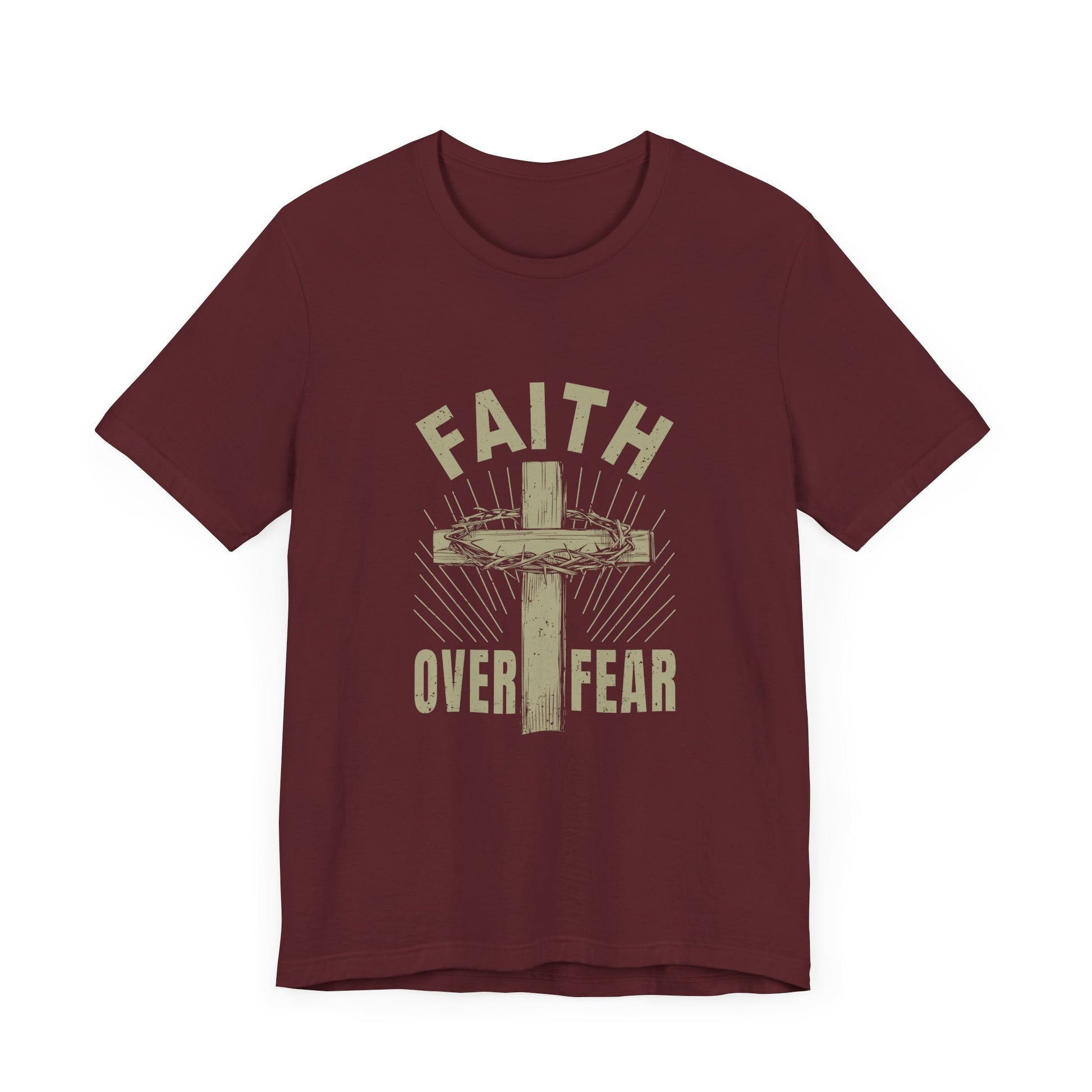 Empowering Message Tee – Faith Over Fear Shirt for Men & Women