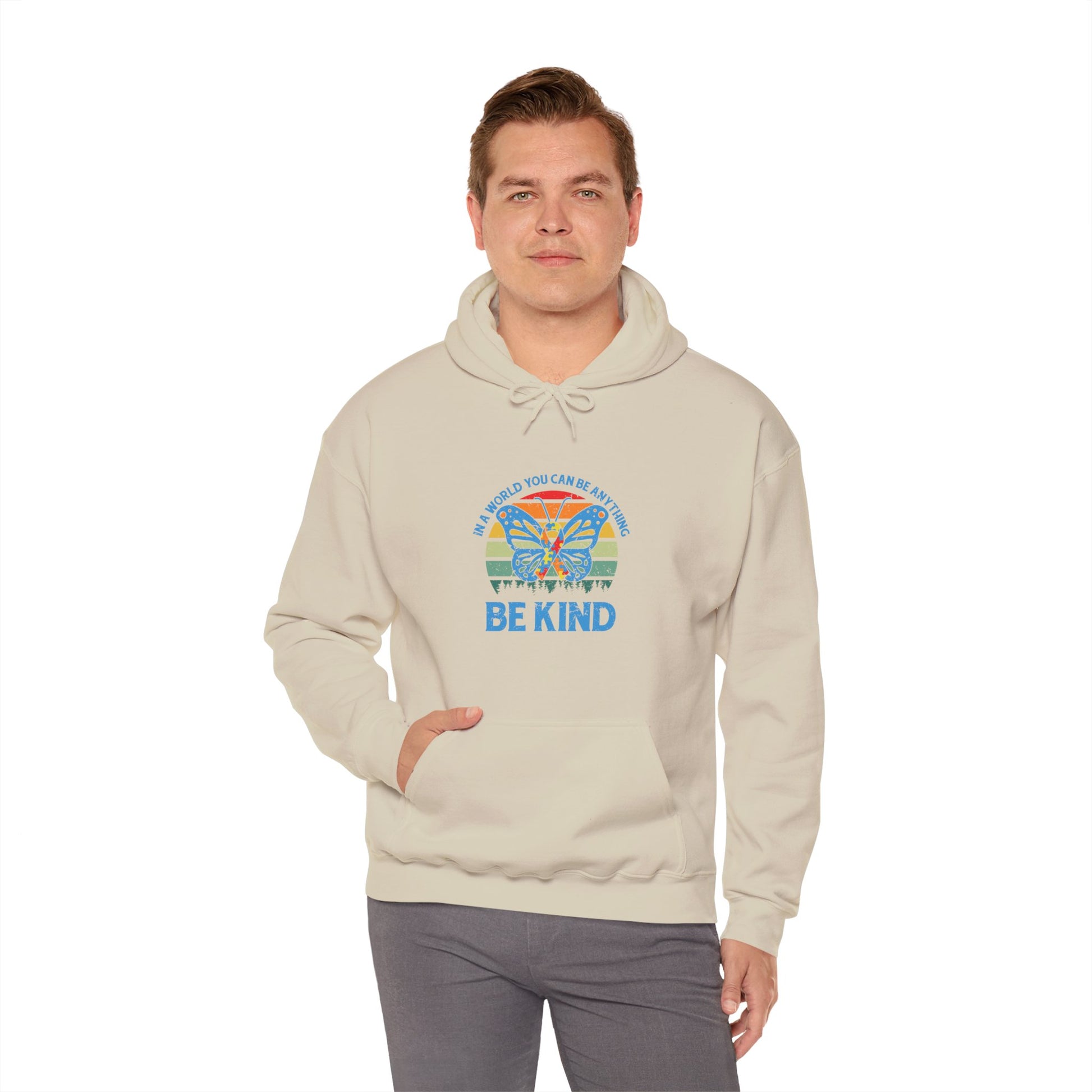 Hoodie IN A WORLD YOU CAN BE ANYTHING Hoodie – Be Kind Autism Advocate Hoodie