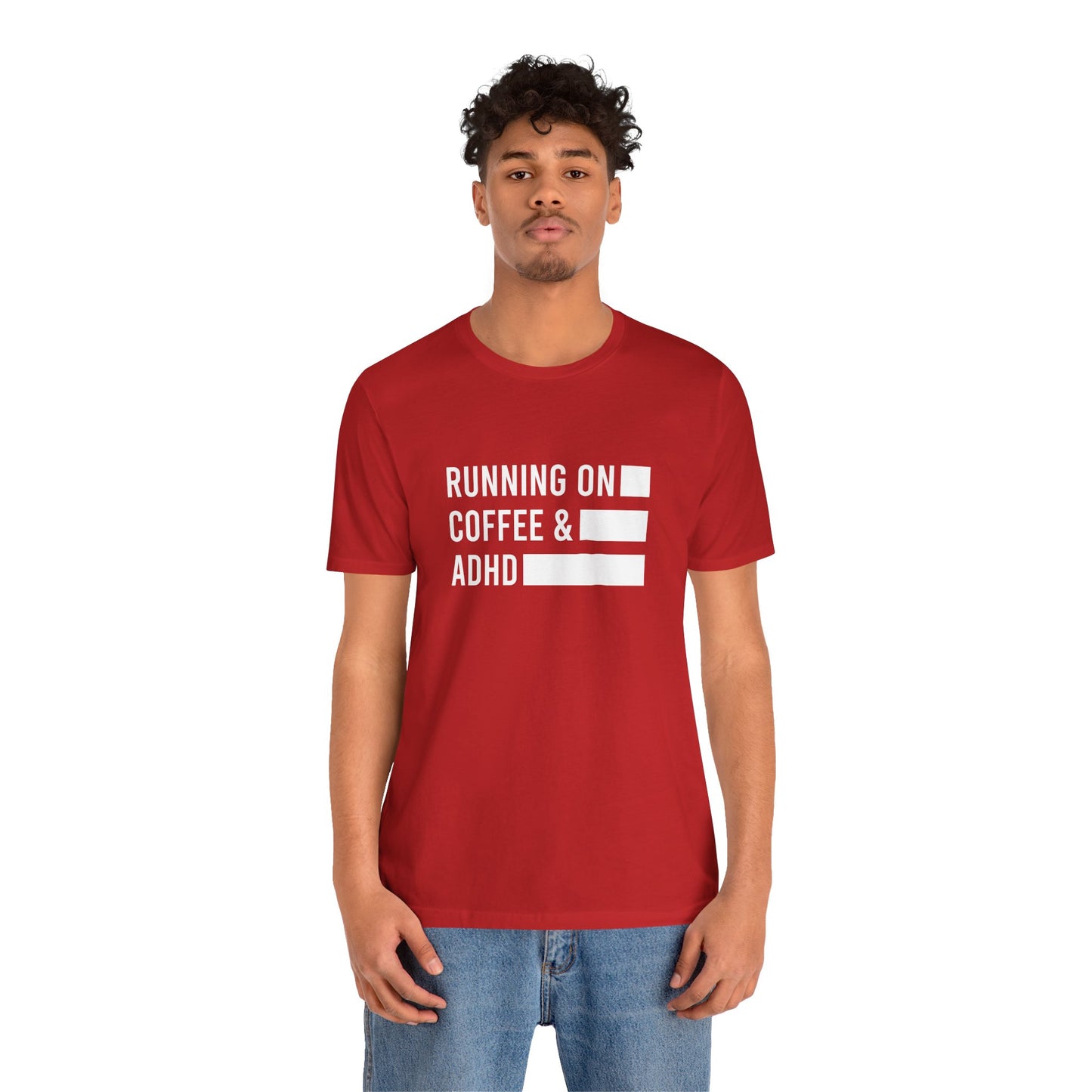 T-Shirt RUNNING ON COFFEE & ADHD – Funny ADHD T-Shirt for Adults