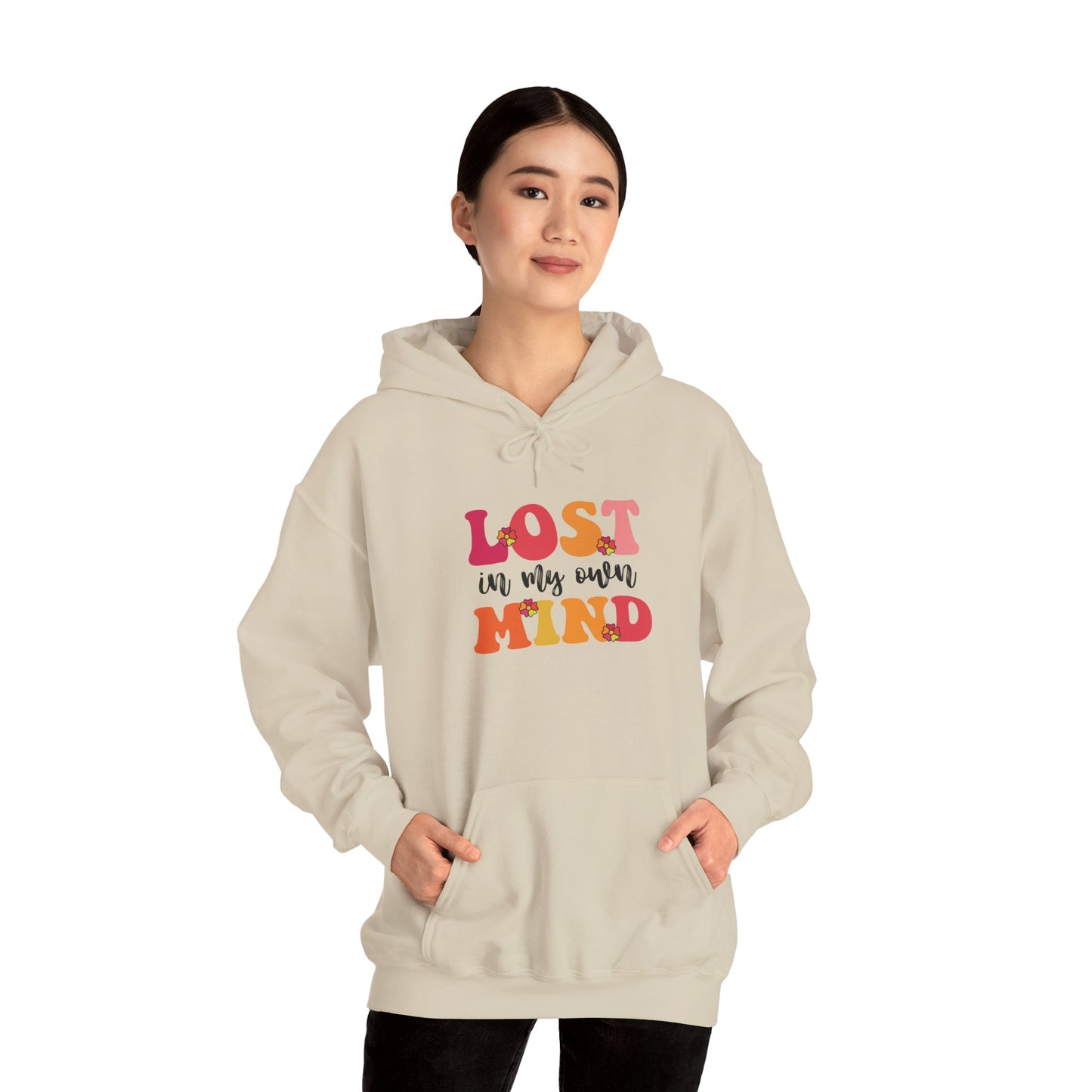 Hoodie LOST in my own MIND Hoodie – Retro ADHD Graphic Hoodie