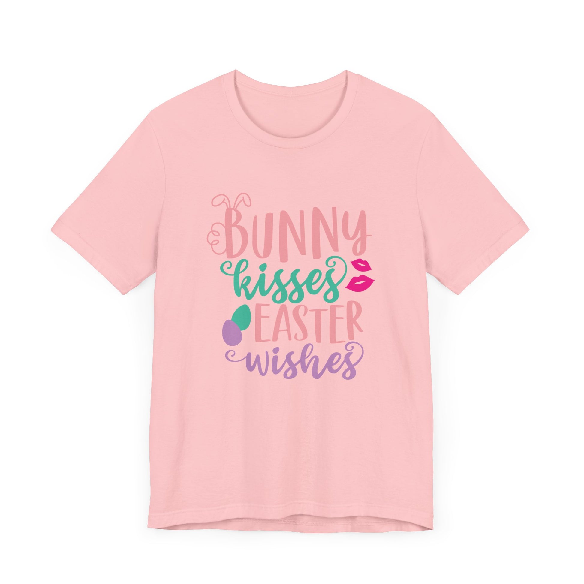 Cute Easter Shirt – Bunny Kisses & Easter Wishes Tee for Women | Family Easter Tee