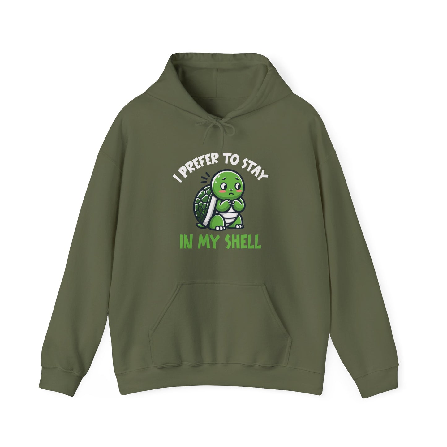 Hoodie I Prefer to Stay in My Shell Hoodie with Cute Anxious Turtle