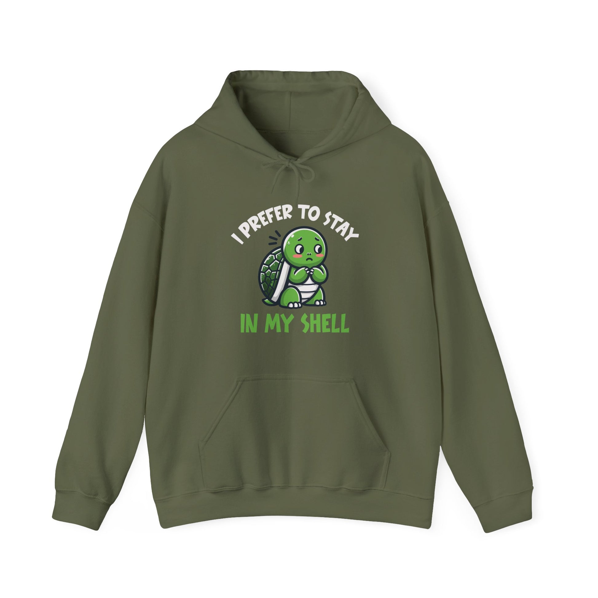 Hoodie I Prefer to Stay in My Shell Hoodie with Cute Anxious Turtle