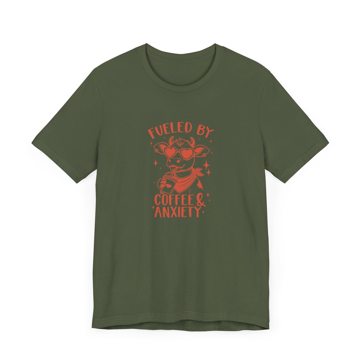 T-Shirt Fueled by Coffee and Anxiety – Funny Women's Anxiety T-shirt