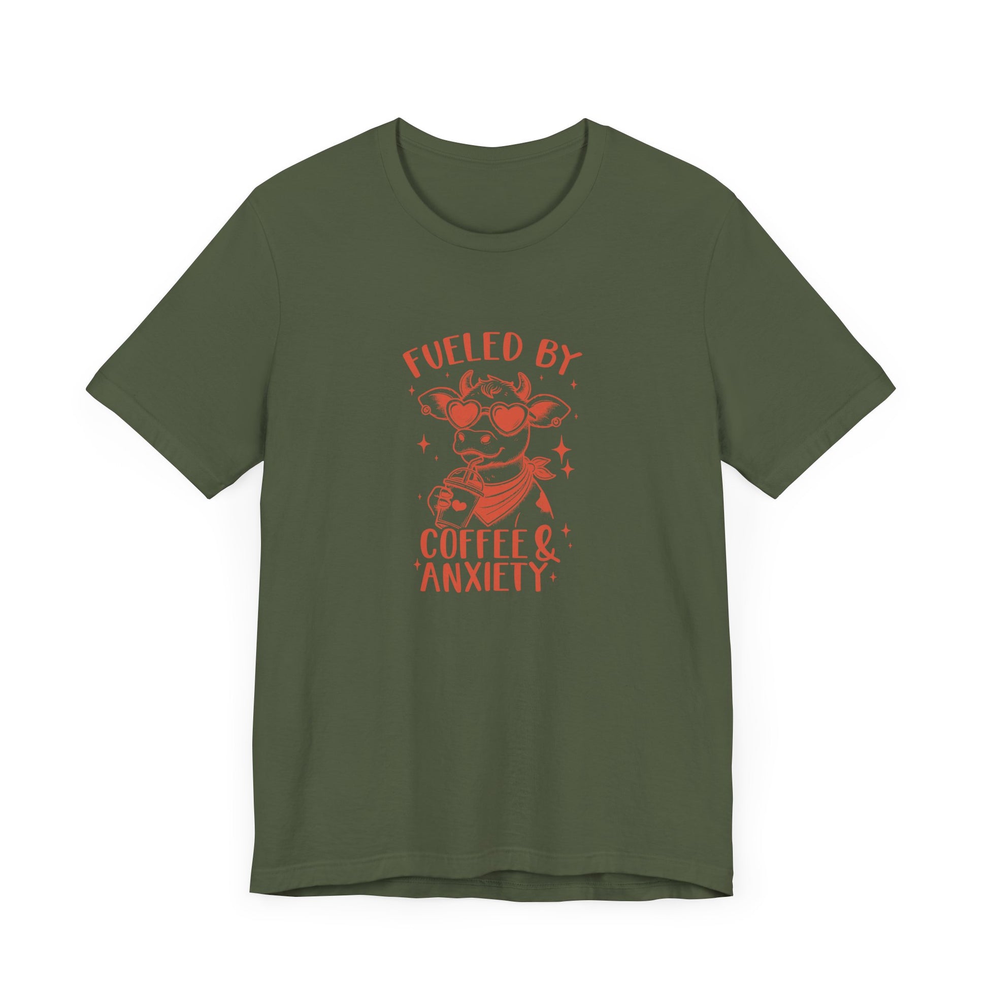 T-Shirt Fueled by Coffee and Anxiety – Funny Women's Anxiety T-shirt