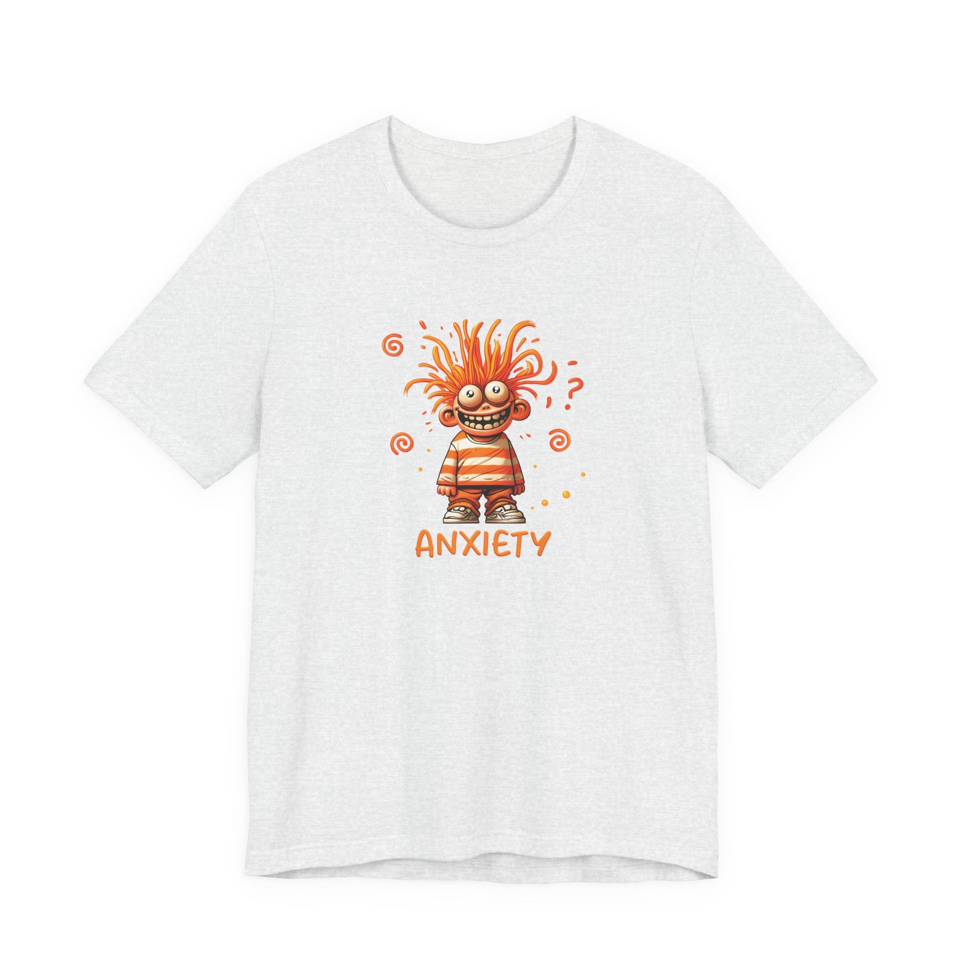 T-Shirt ANXIETY Cartoon Funny Anxiety Shirt — Mental Health Graphic Tee