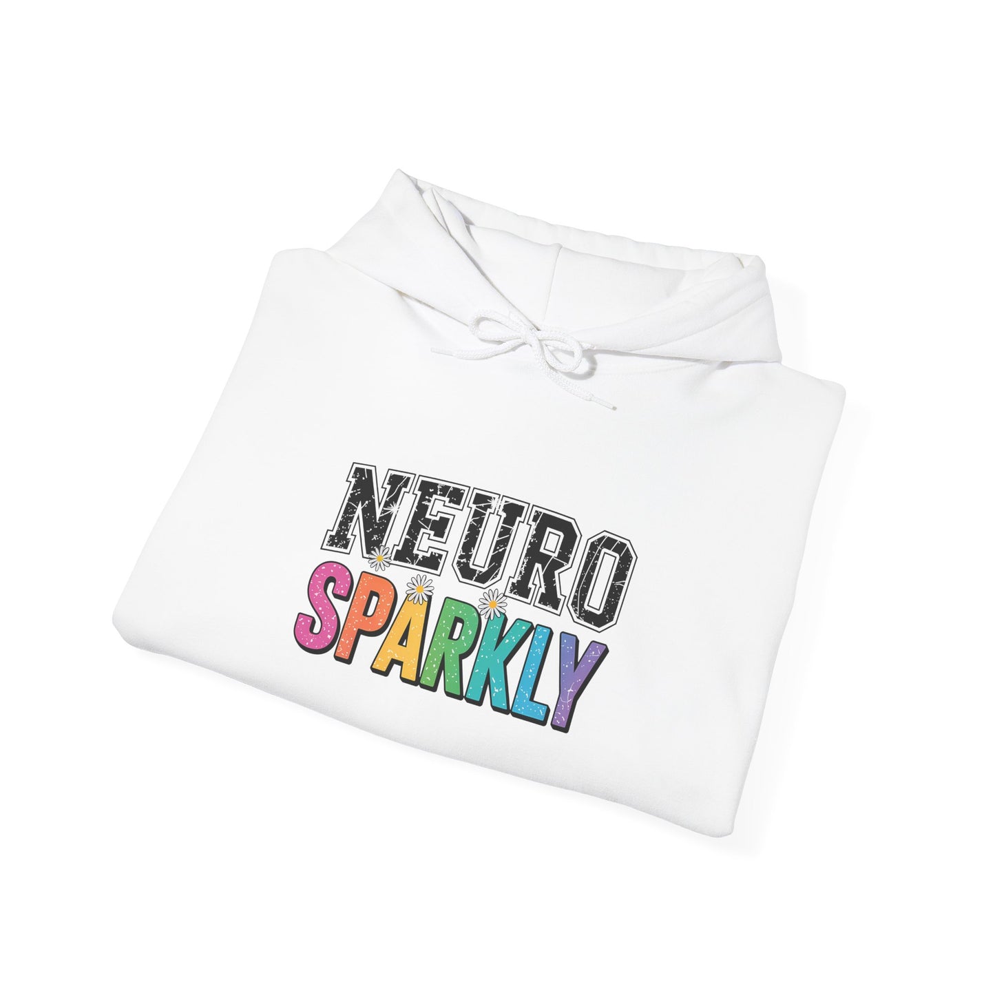NEURO SPARKLY Autism Hoodie – Bold Varsity Floral Graphic Hoodie