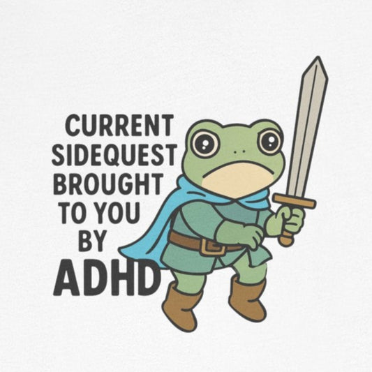 T-Shirt CURRENT SIDEQUEST T-Shirt – Funny ADHD Frog Gaming Shirt