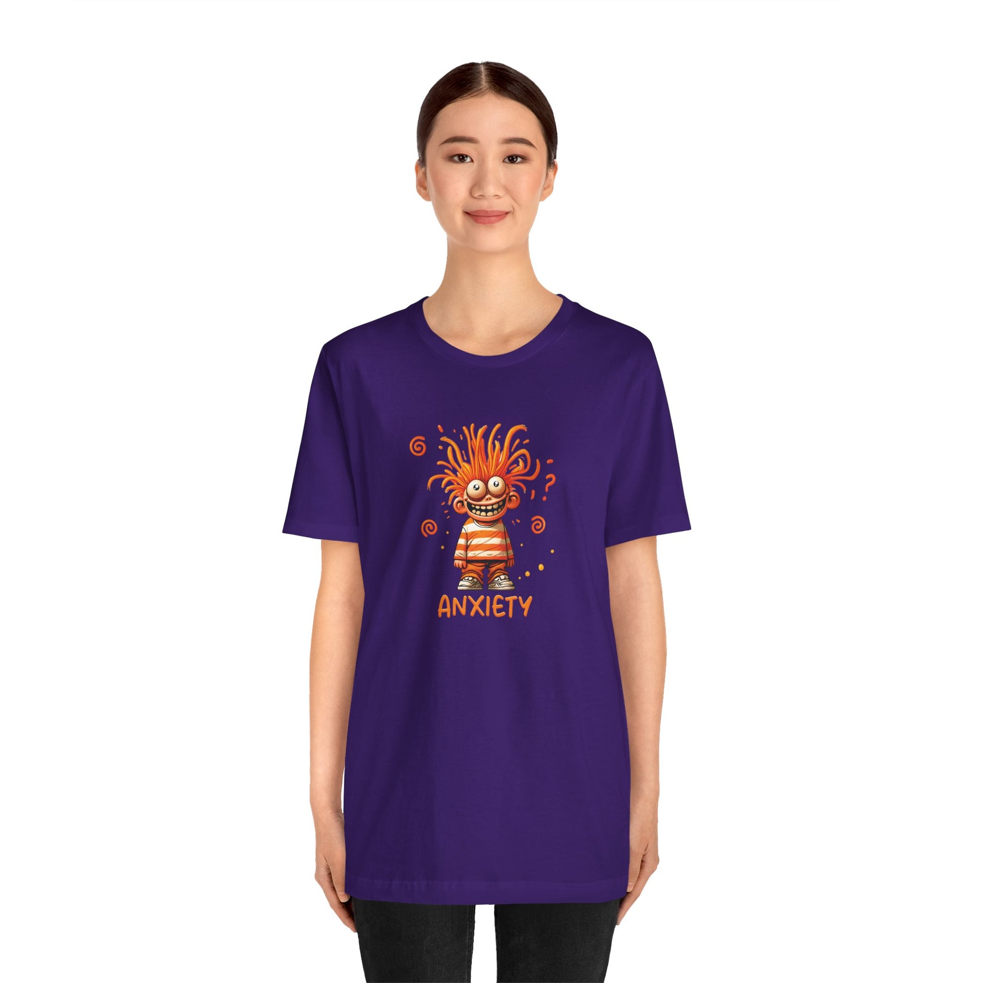T-Shirt ANXIETY Cartoon Funny Anxiety Shirt — Mental Health Graphic Tee