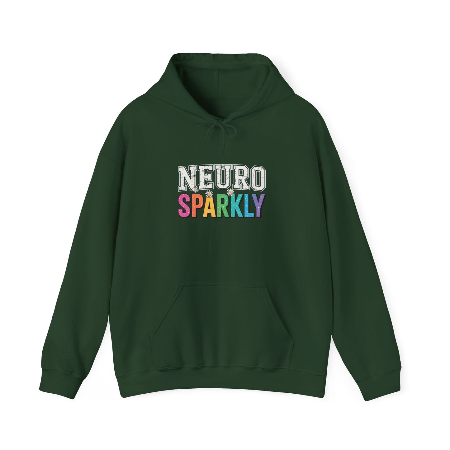 NEURO SPARKLY Autism Hoodie – Bold Varsity Floral Graphic Hoodie