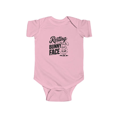 Kids clothes Resting Bunny Face Baby Bodysuit | Funny Easter Baby Onesie