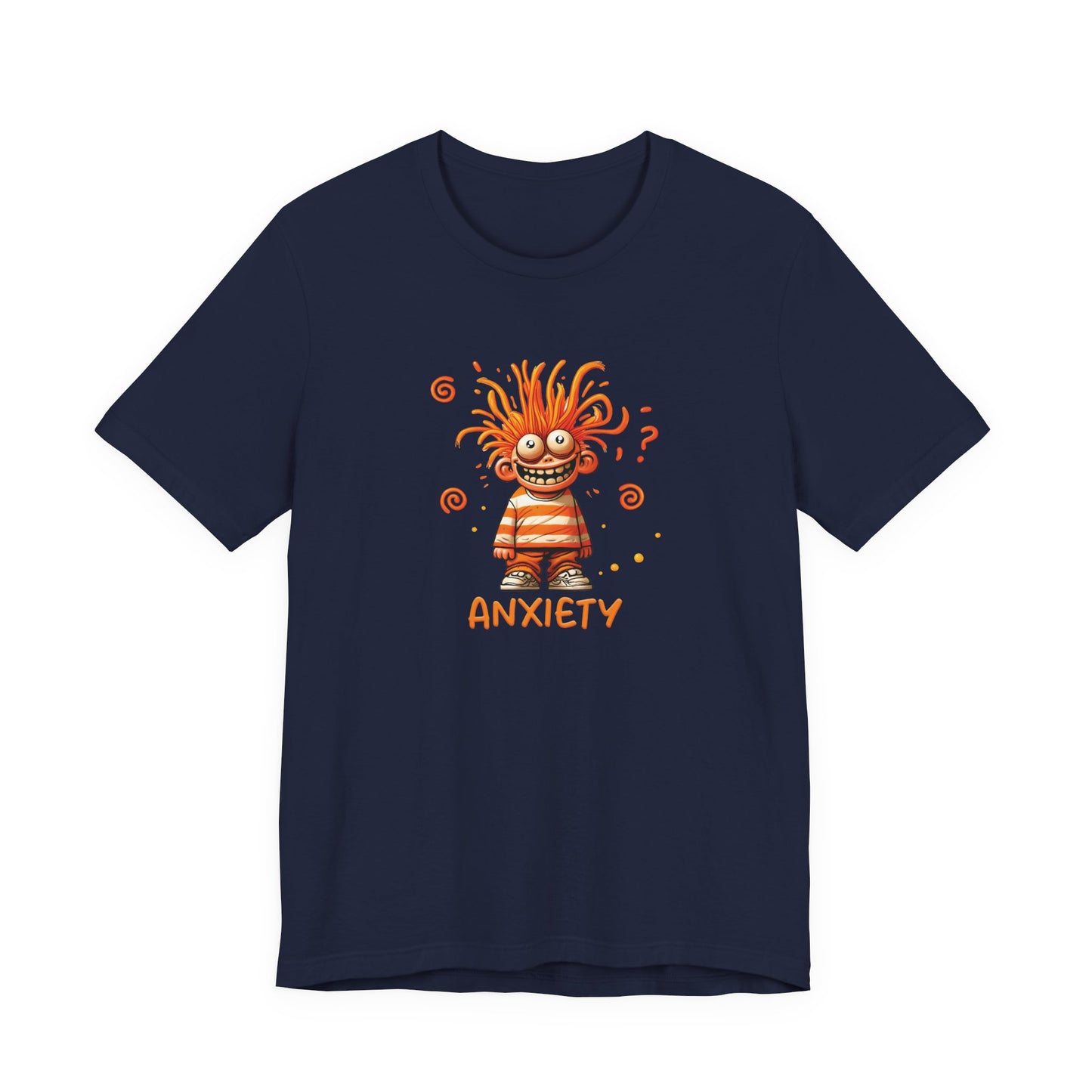T-Shirt ANXIETY Cartoon Funny Anxiety Shirt — Mental Health Graphic Tee