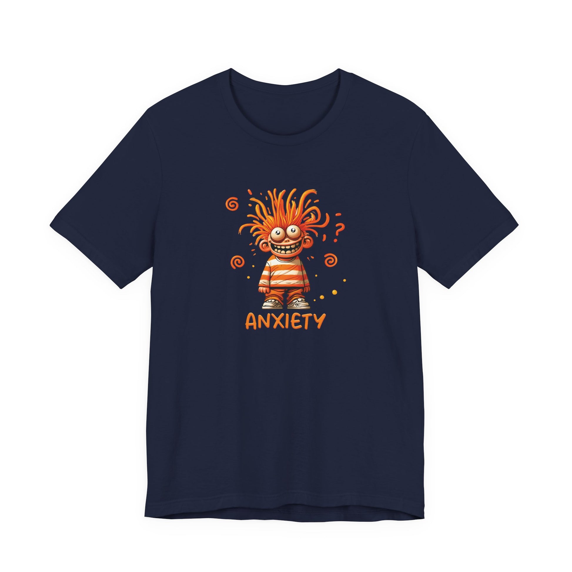 T-Shirt ANXIETY Cartoon Funny Anxiety Shirt — Mental Health Graphic Tee