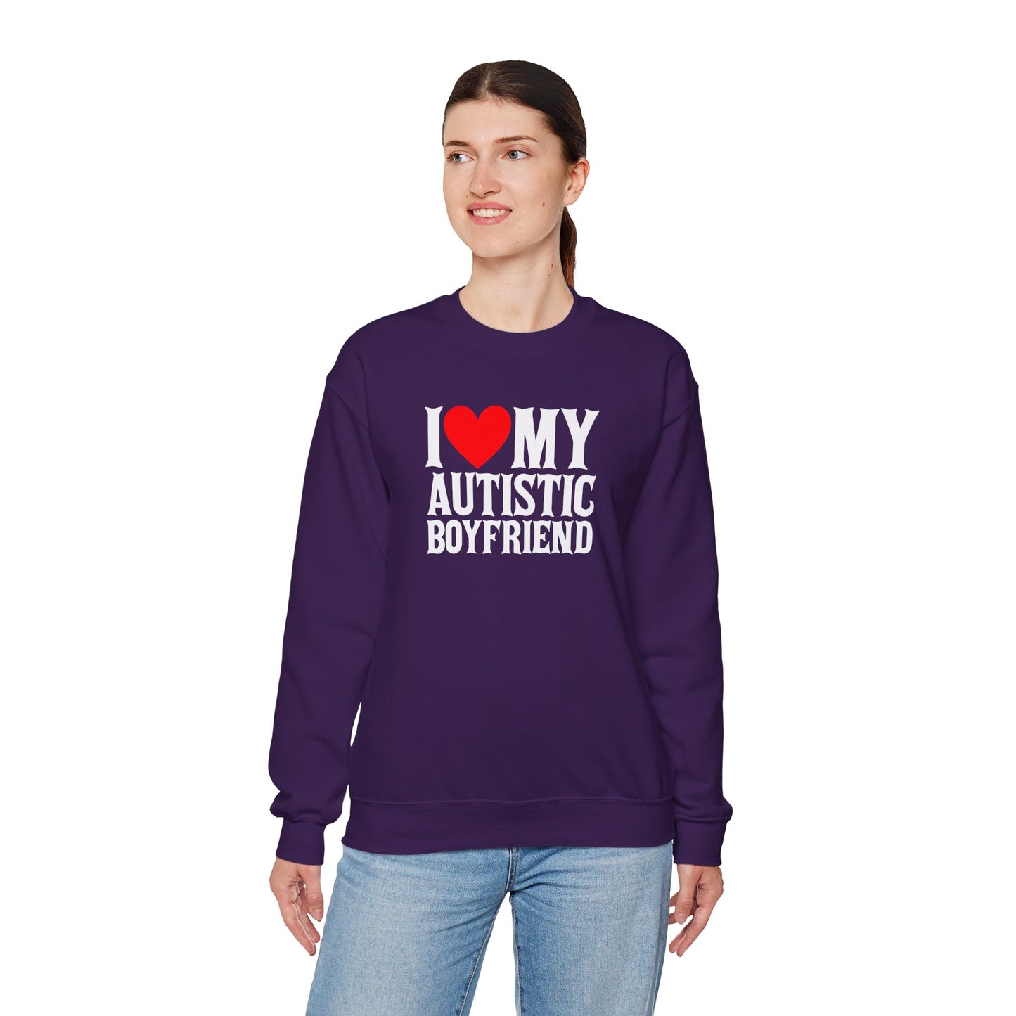 Sweatshirt I Love My Autistic Boyfriend Autism Sweatshirt for Women