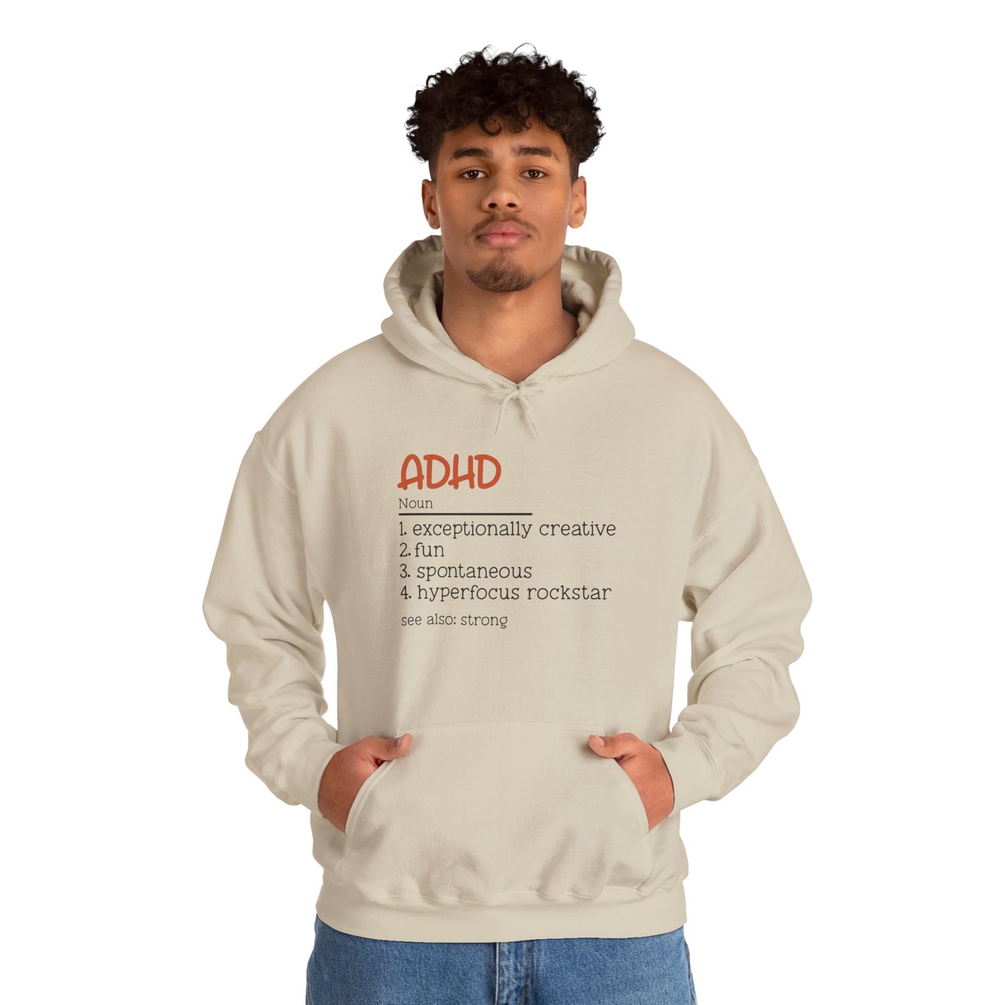 ADHD (Noun) Definition – Funny ADHD Hoodie with Positive Traits
