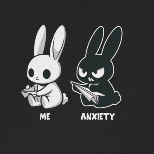 T-Shirt ME vs ANXIETY Rabbit Shirt – Funny Anxiety Shirt for Animal Lovers