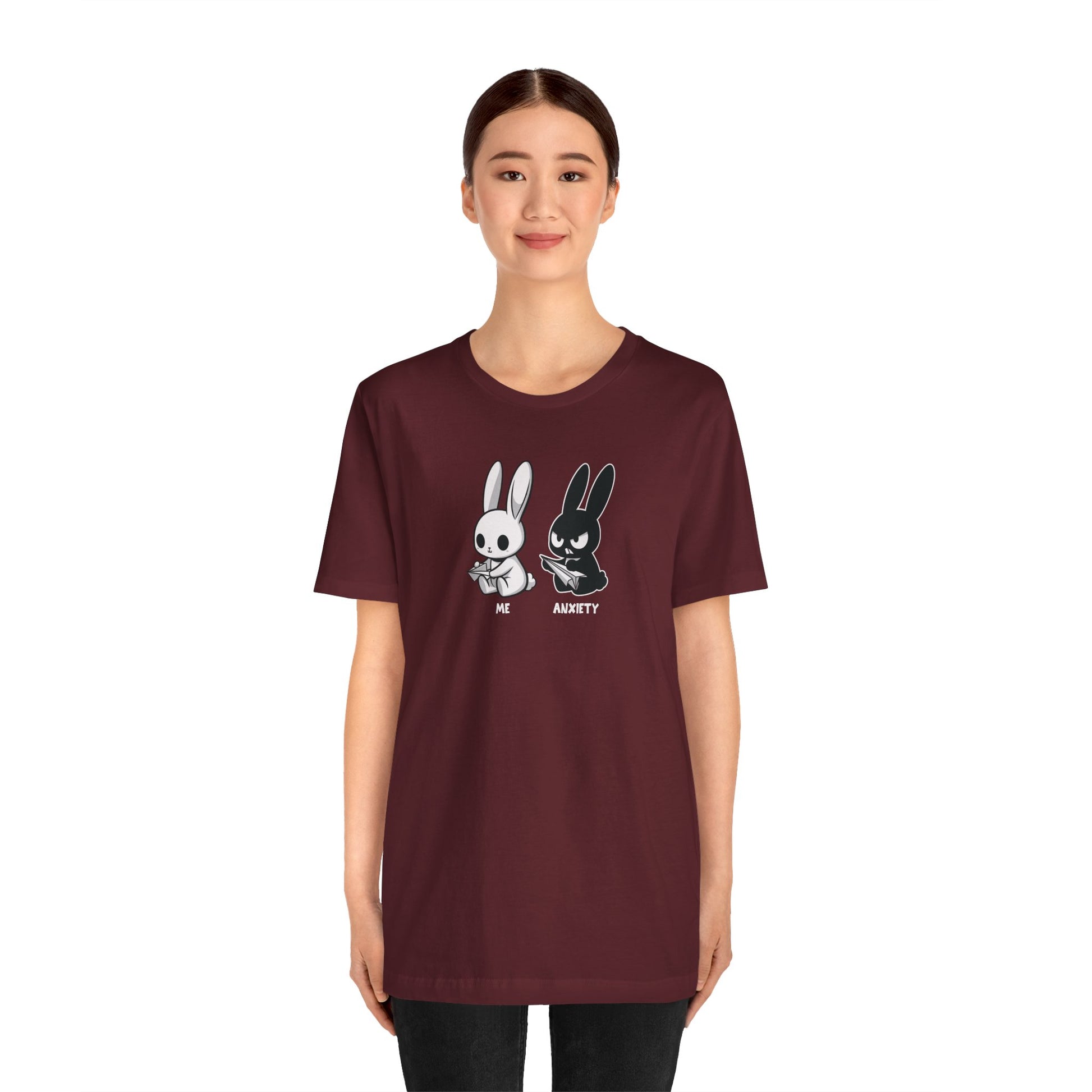 T-Shirt ME vs ANXIETY Rabbit Shirt – Funny Anxiety Shirt for Animal Lovers