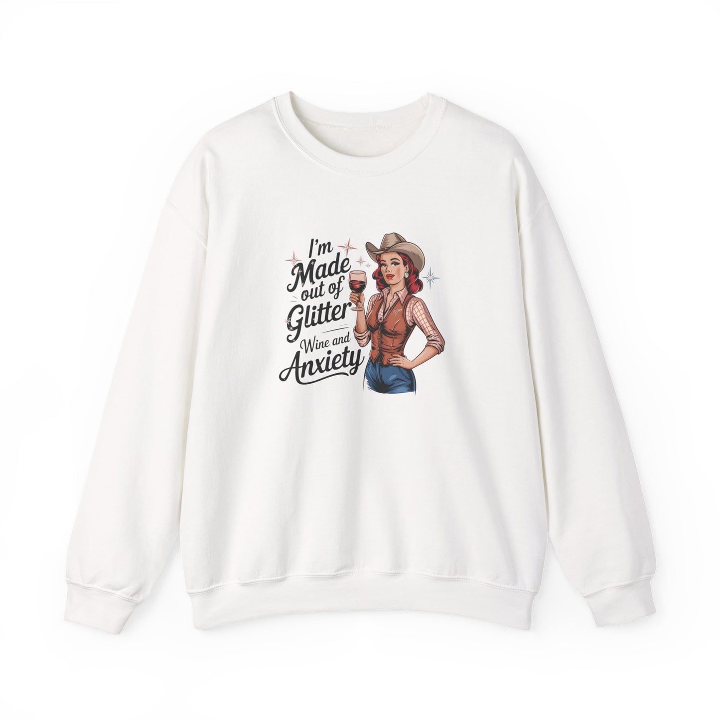 Sweatshirt I'm Made out of Glitter Wine and Anxiety – Anxious Sweatshirt for Women