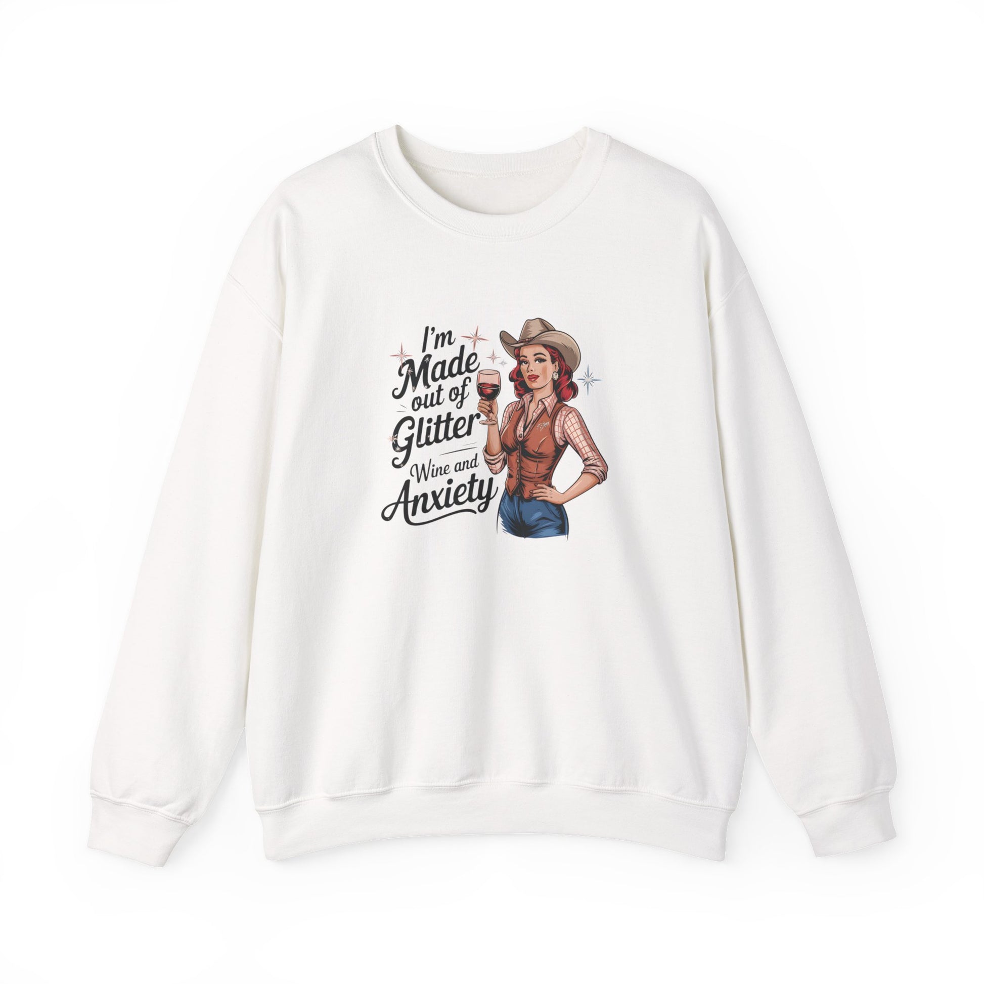 Sweatshirt I'm Made out of Glitter Wine and Anxiety – Anxious Sweatshirt for Women