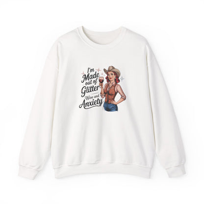 Sweatshirt I'm Made out of Glitter Wine and Anxiety – Anxious Sweatshirt for Women