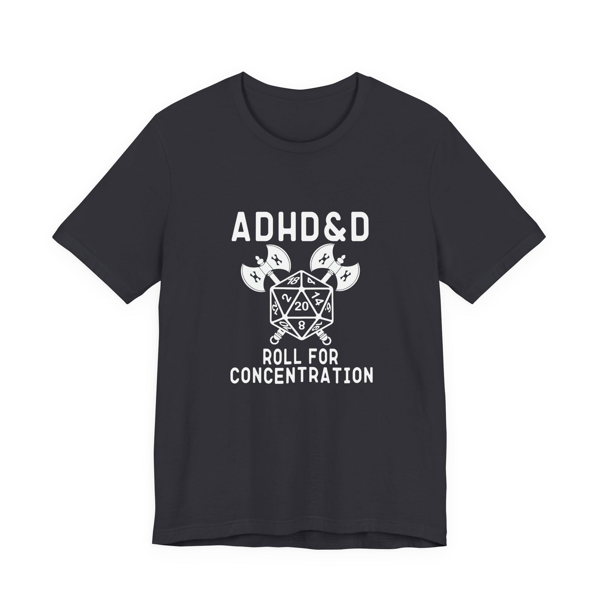 T-Shirt ADHD&D T-Shirt – Funny ADHD Gaming Shirt with Dice and Axes