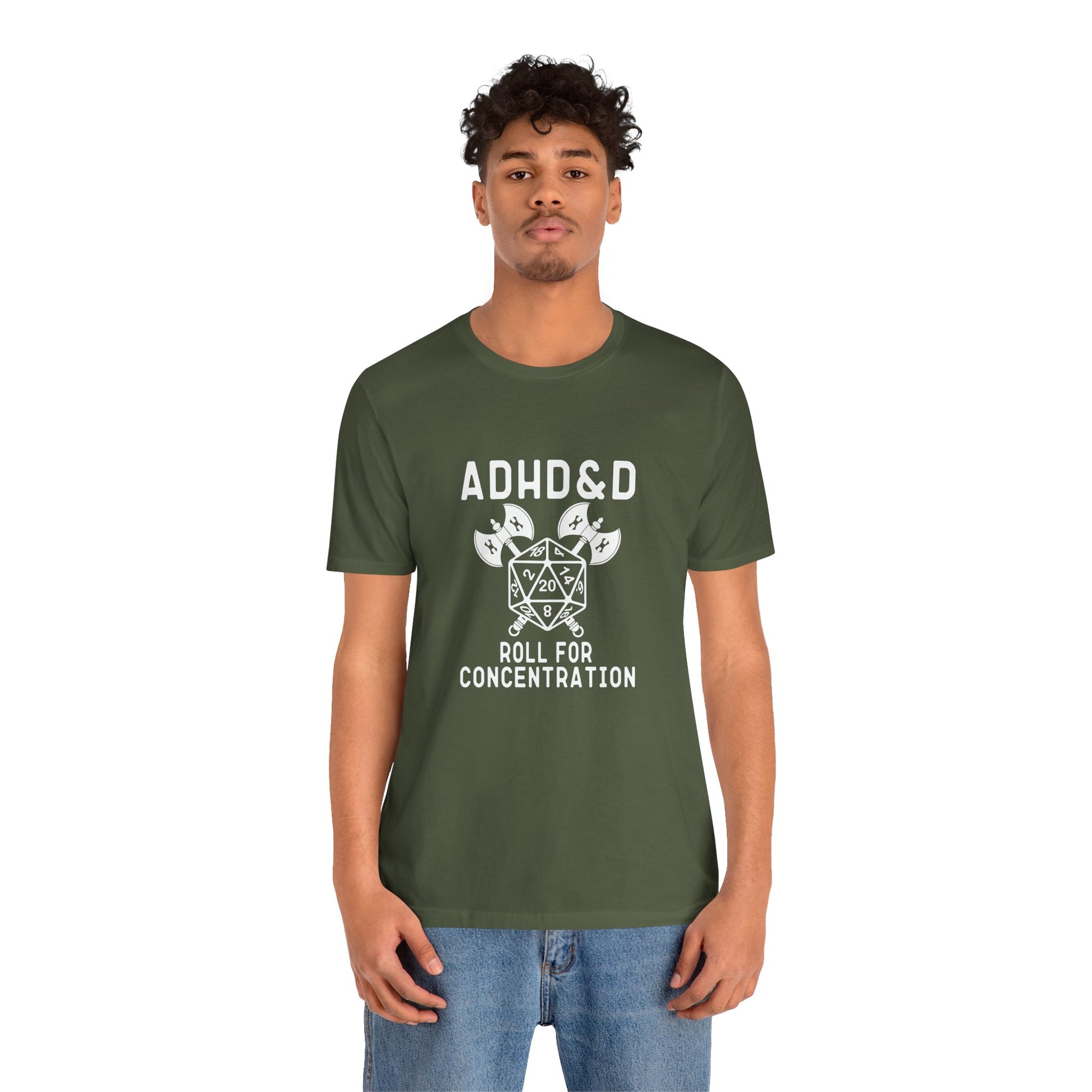 T-Shirt ADHD&D T-Shirt – Funny ADHD Gaming Shirt with Dice and Axes