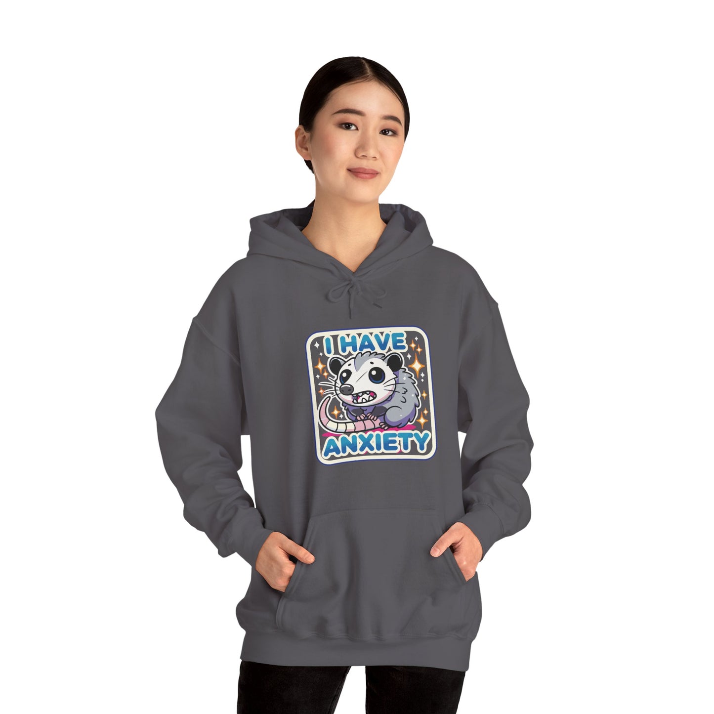 Hoodie I Have Anxiety Hoodie – Funny Opossum Hoodie for Women