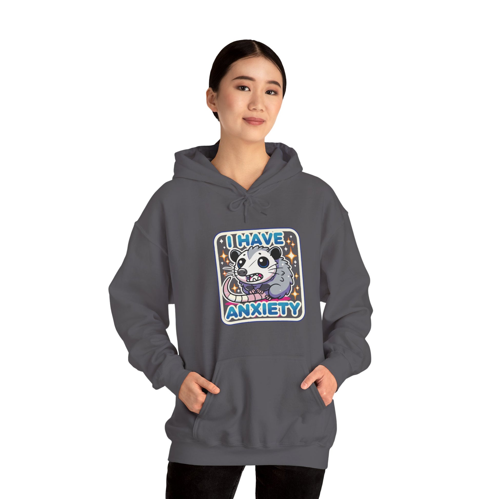 Hoodie I Have Anxiety Hoodie – Funny Opossum Hoodie for Women