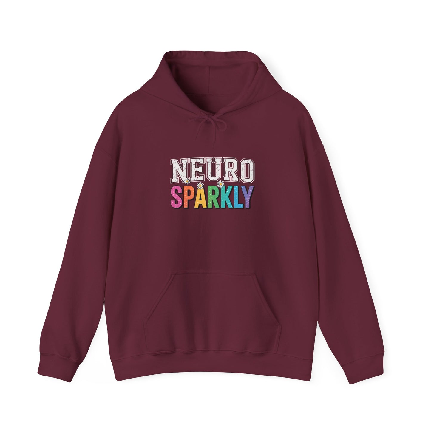 NEURO SPARKLY Autism Hoodie – Bold Varsity Floral Graphic Hoodie