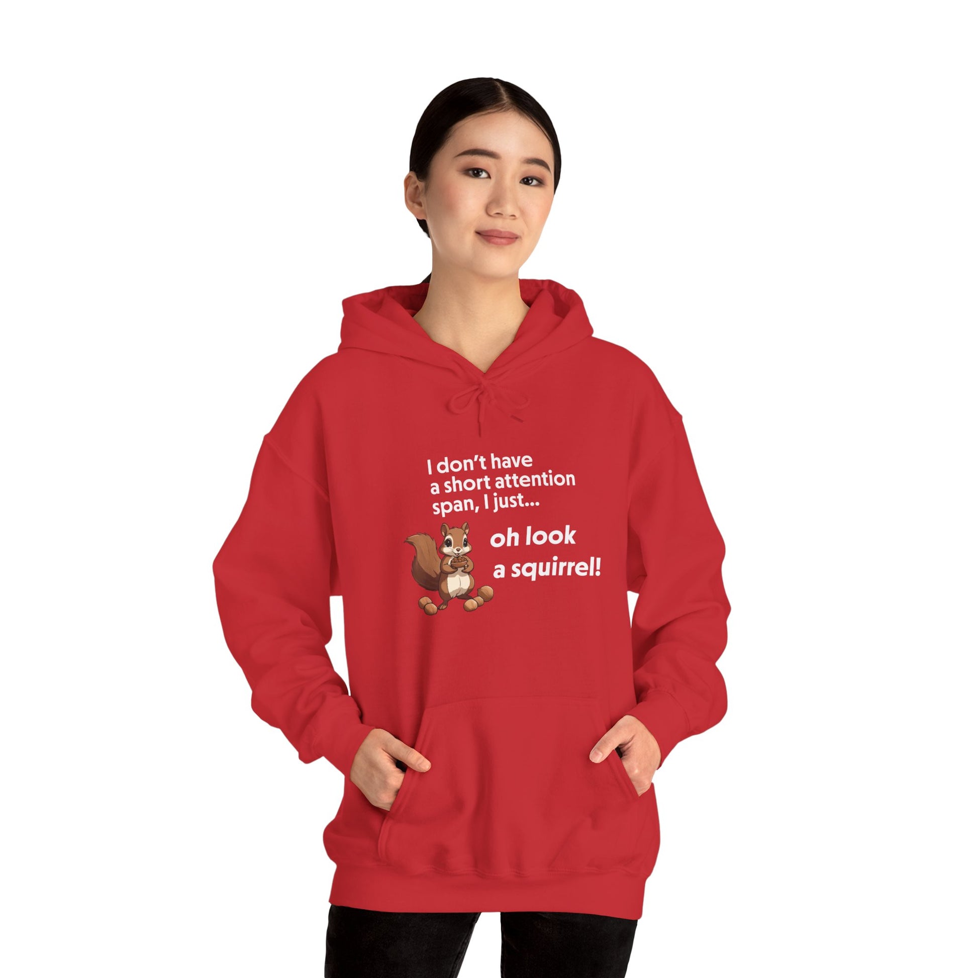 Hoodie I Don’t Have a Short Attention Span – Funny ADHD Hoodie with Squirrel