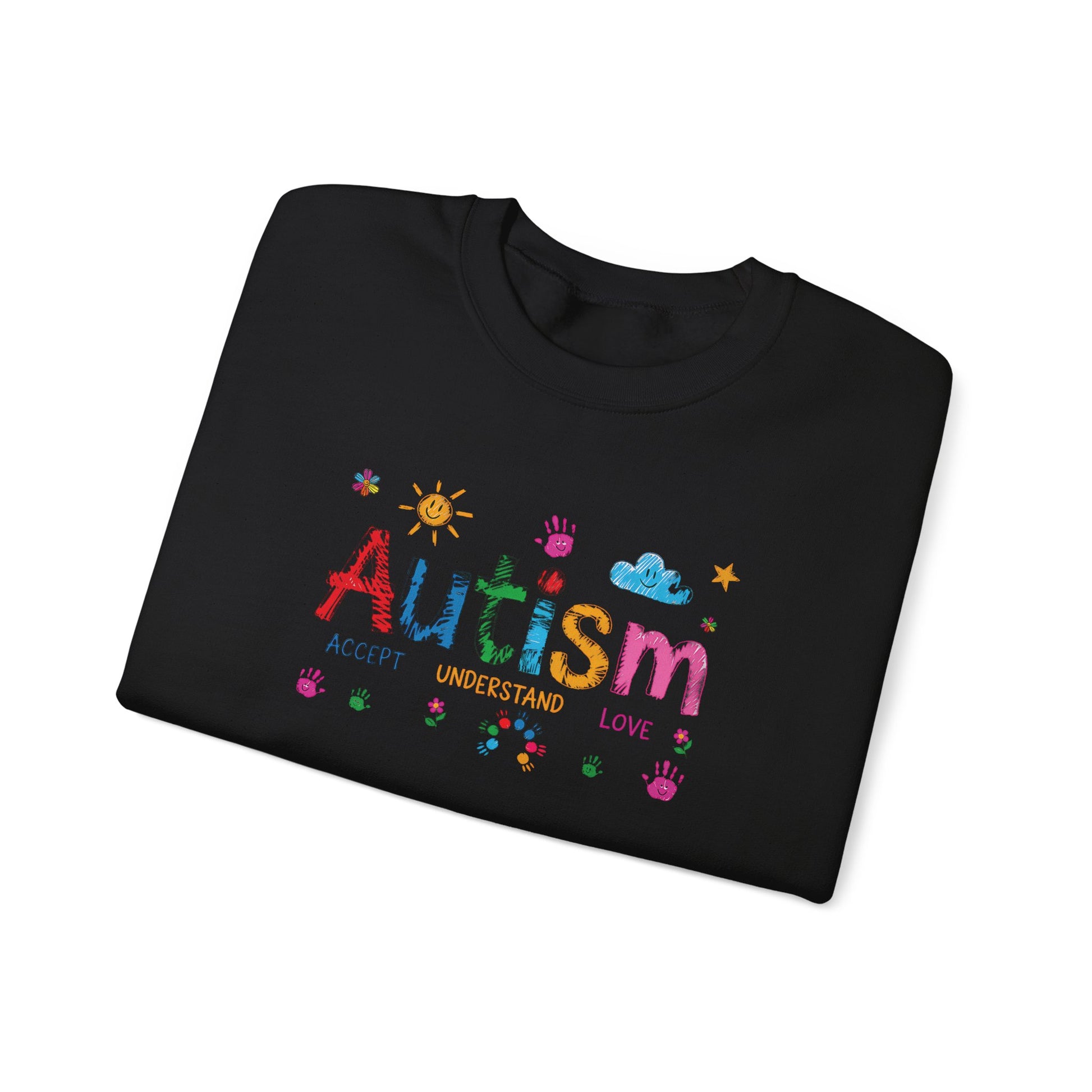 Sweatshirt Accept Understand Love Autism Sweatshirt with Playful Design