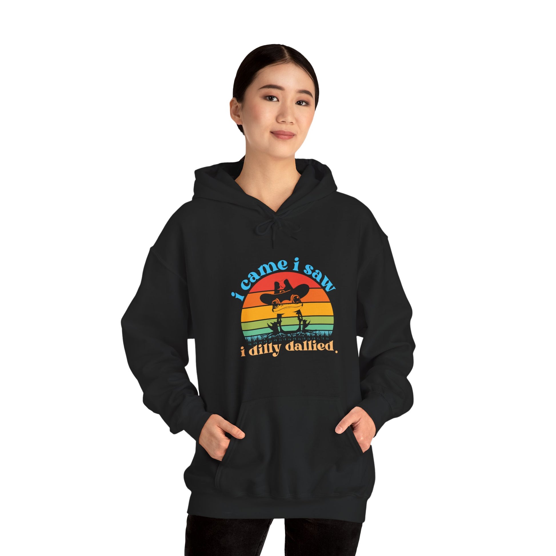 Hoodie i came i saw i dilly dallied Hoodie – Funny ADHD Frog Hoodie